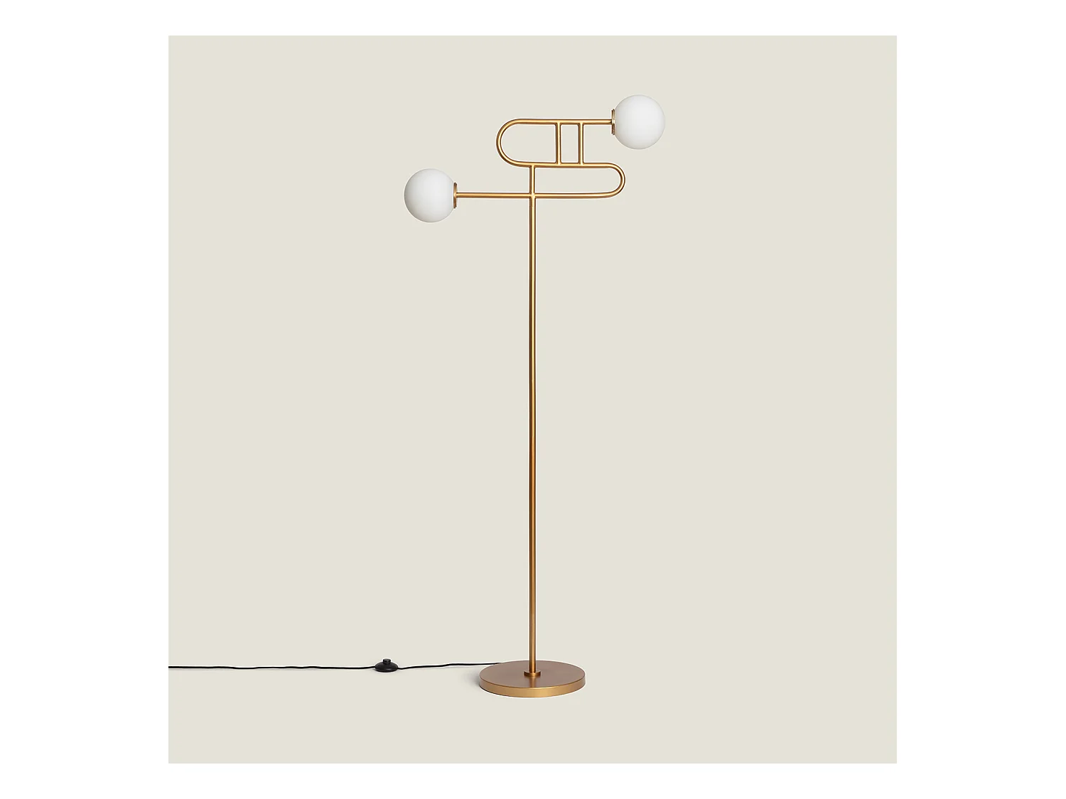 Lampadaire Métal Rowsley Doré