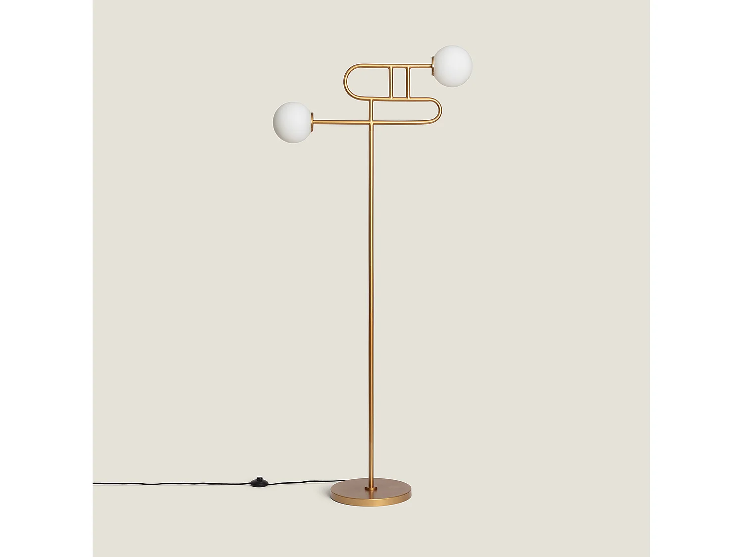 Lampadaire Métal Rowsley Doré