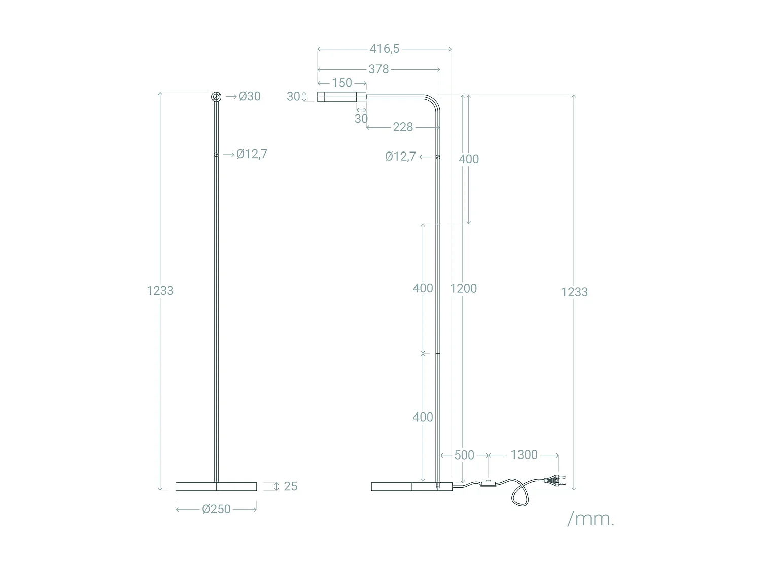 Lámpara de Pie LED 2.5W Aluminio Gazny