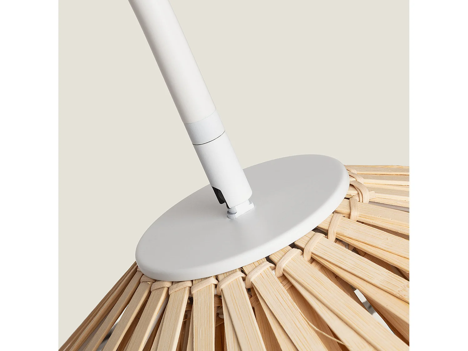 Lampadaire Métal et Bambou Ailén Blanc