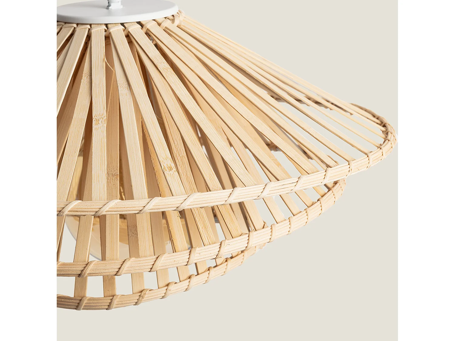 Lampadaire Métal et Bambou Ailén Blanc