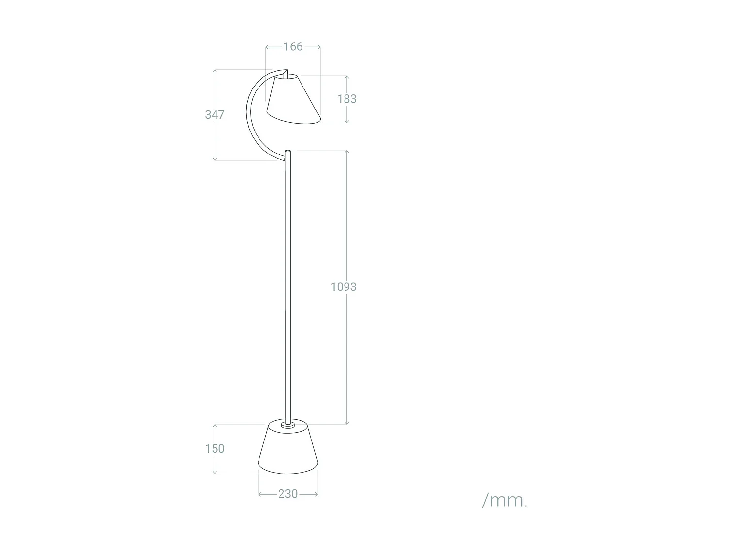 Lampadaire Métal Edern. Doré