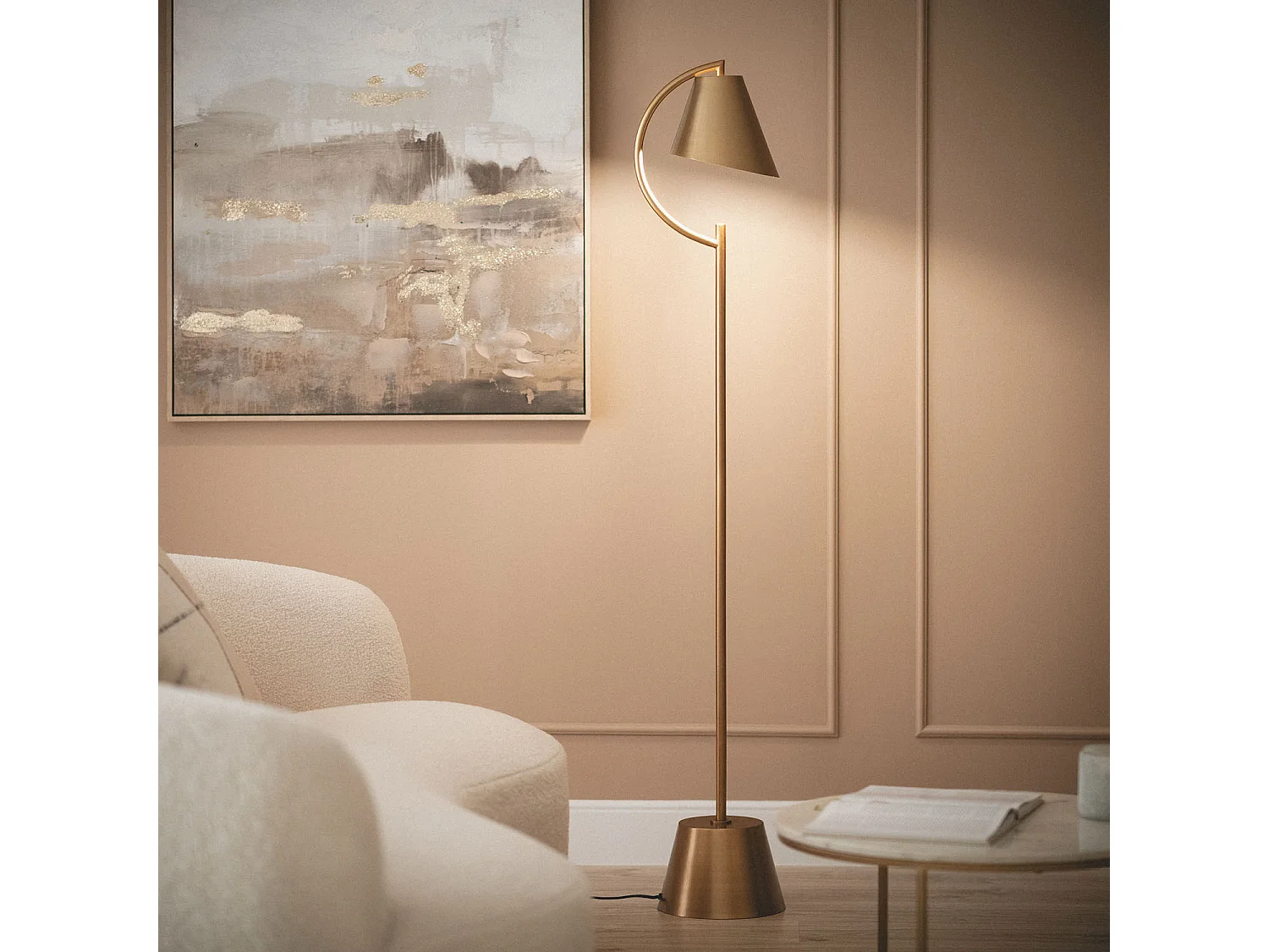 Lampadaire Métal Edern. Doré