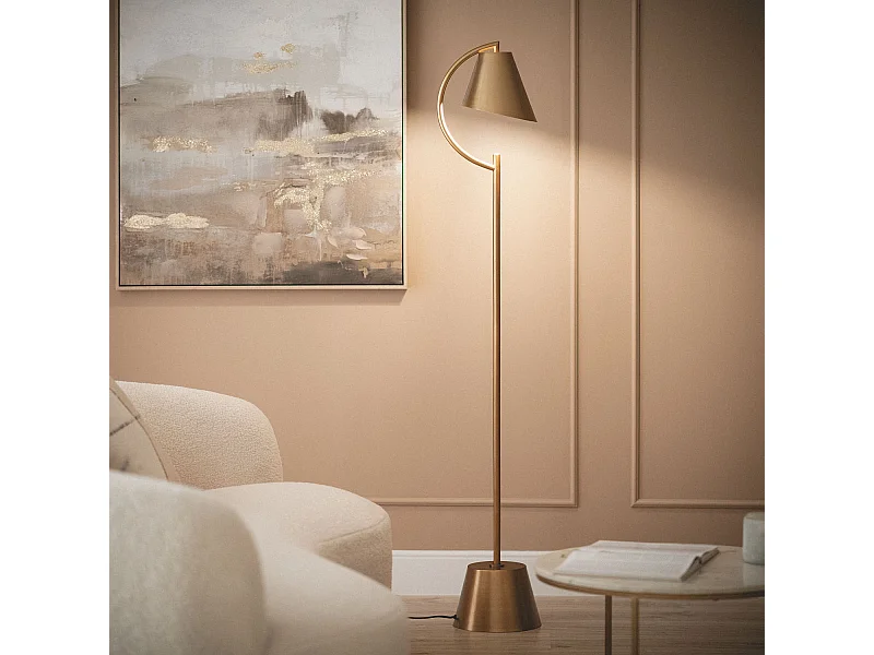 Lampadaire Métal Edern. Doré