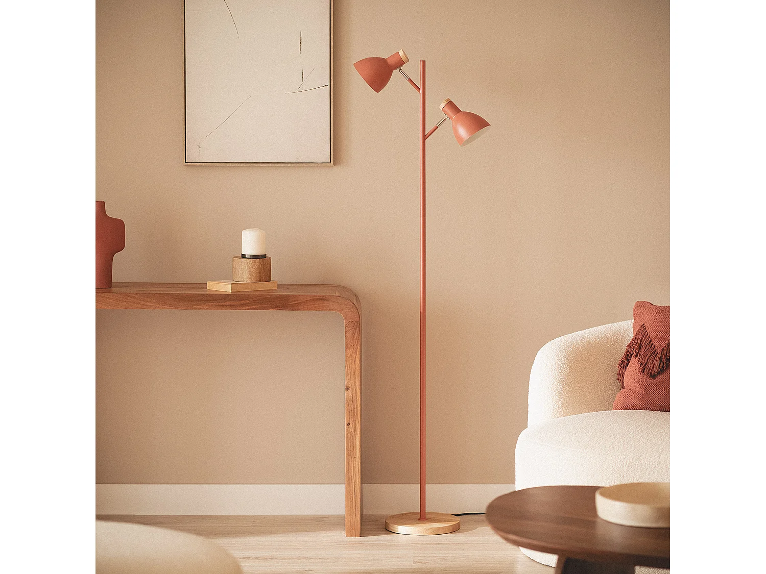 Lámpara de Pie Metal Luxo Terracota