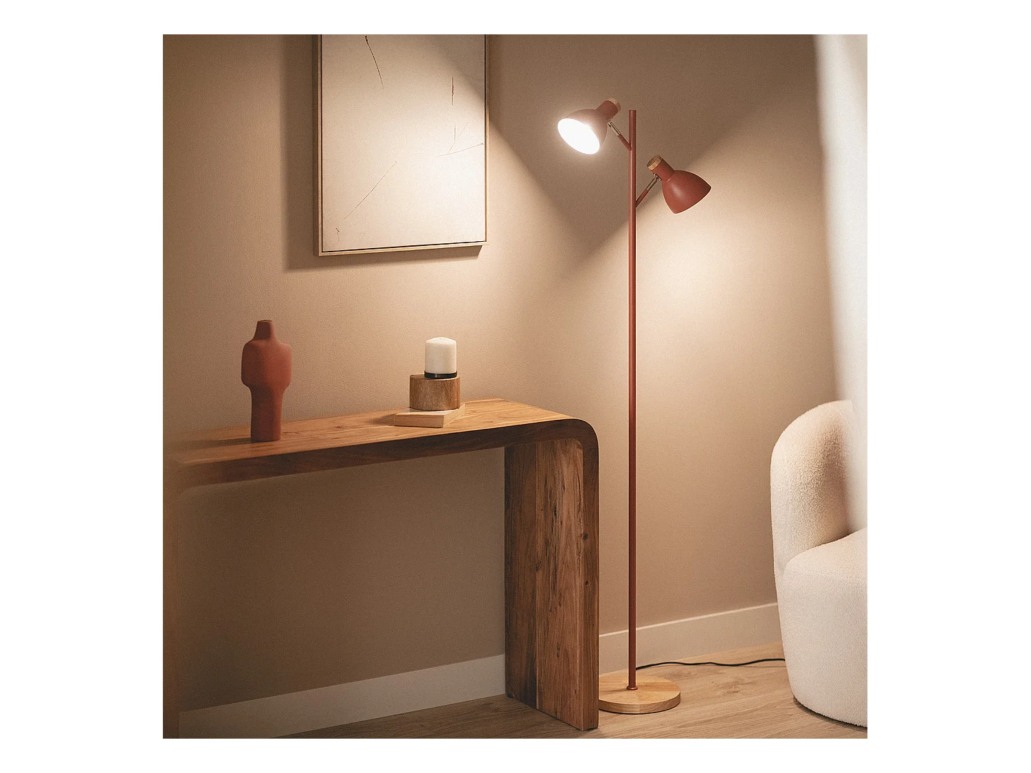 Lampadaire Métal Luxo Terre cuite