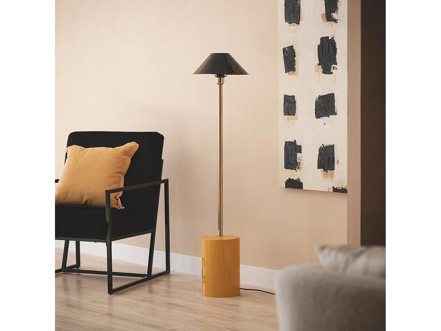 Lampadaire Métal Brijesh Jaune