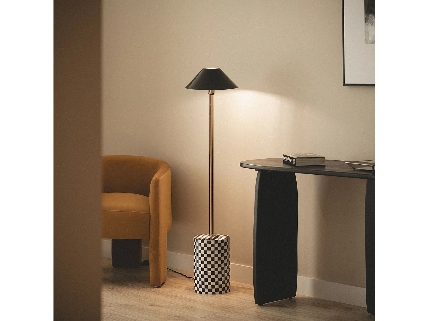 Lampadaire Métal Brijesh Jaune