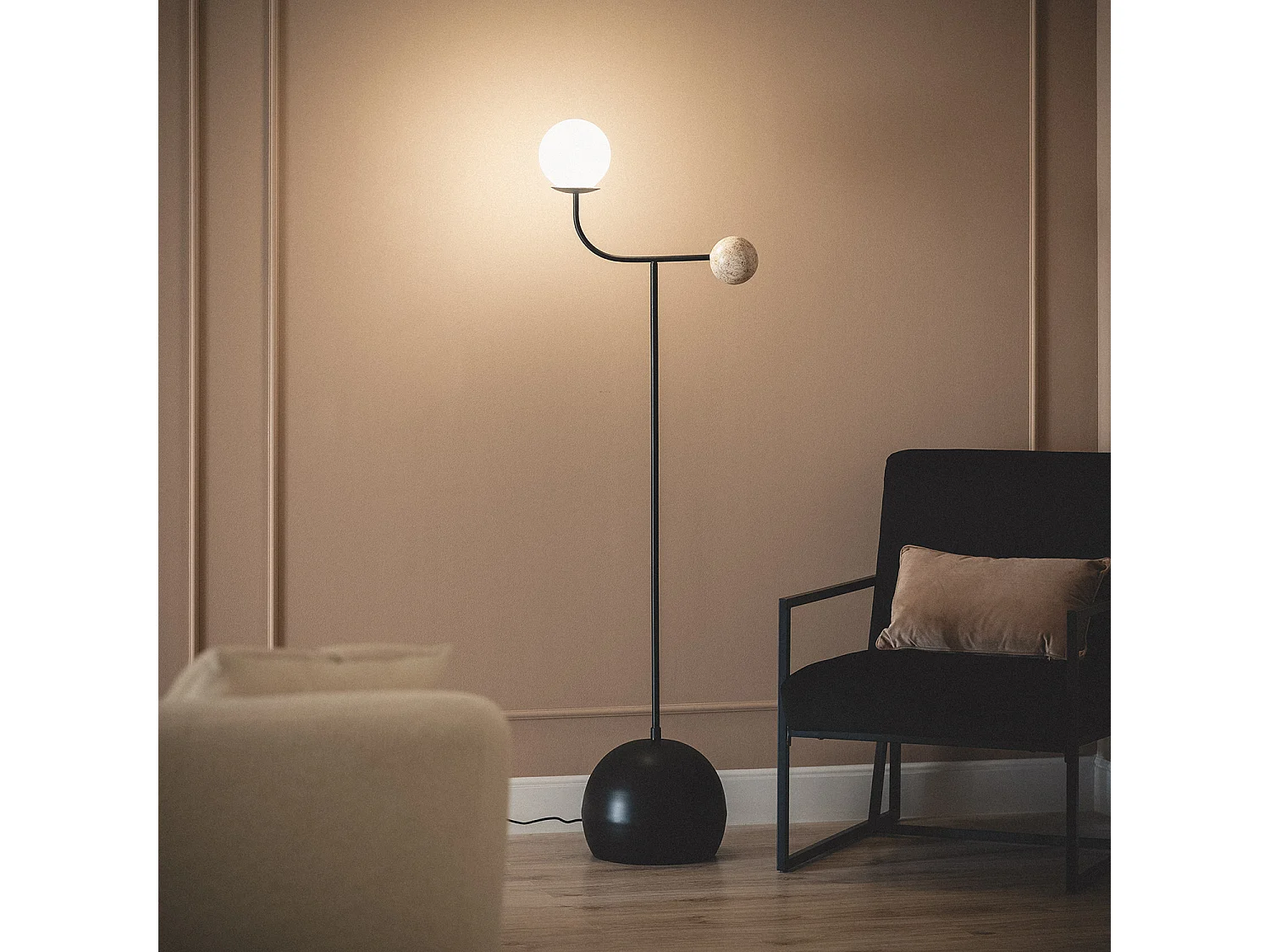 Lampadaire Métal Bradwall Noir