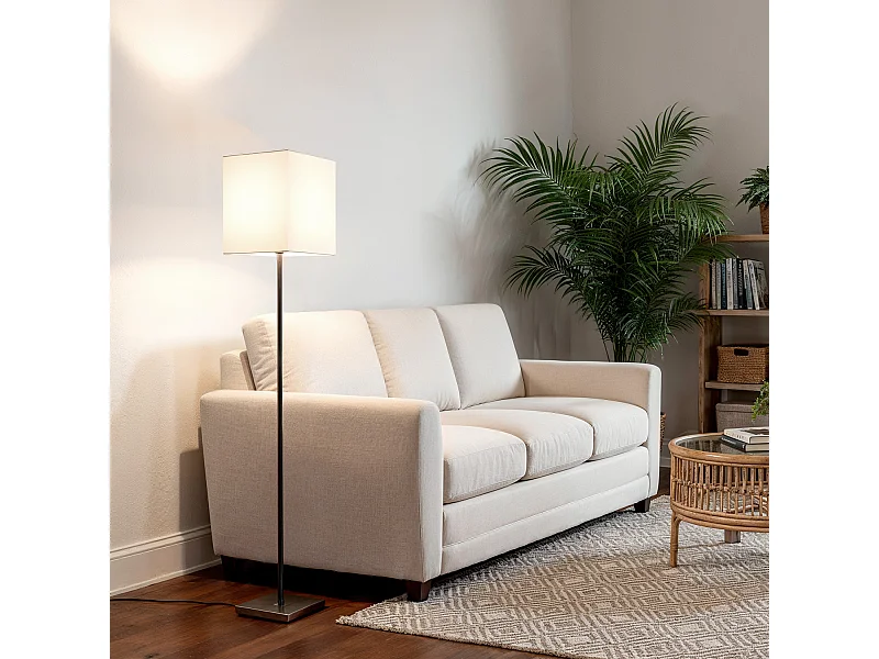 Lampada da Terra Metallo Lizza Bianco