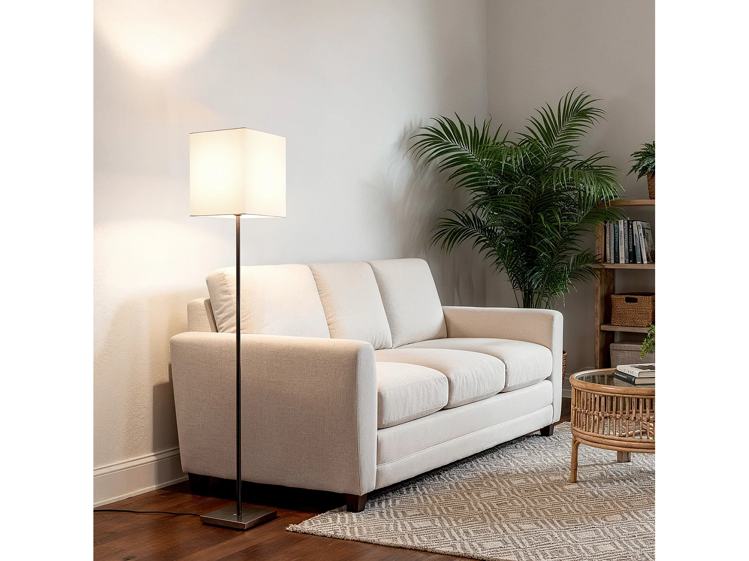 Lampadaire Métal Lizza Blanc