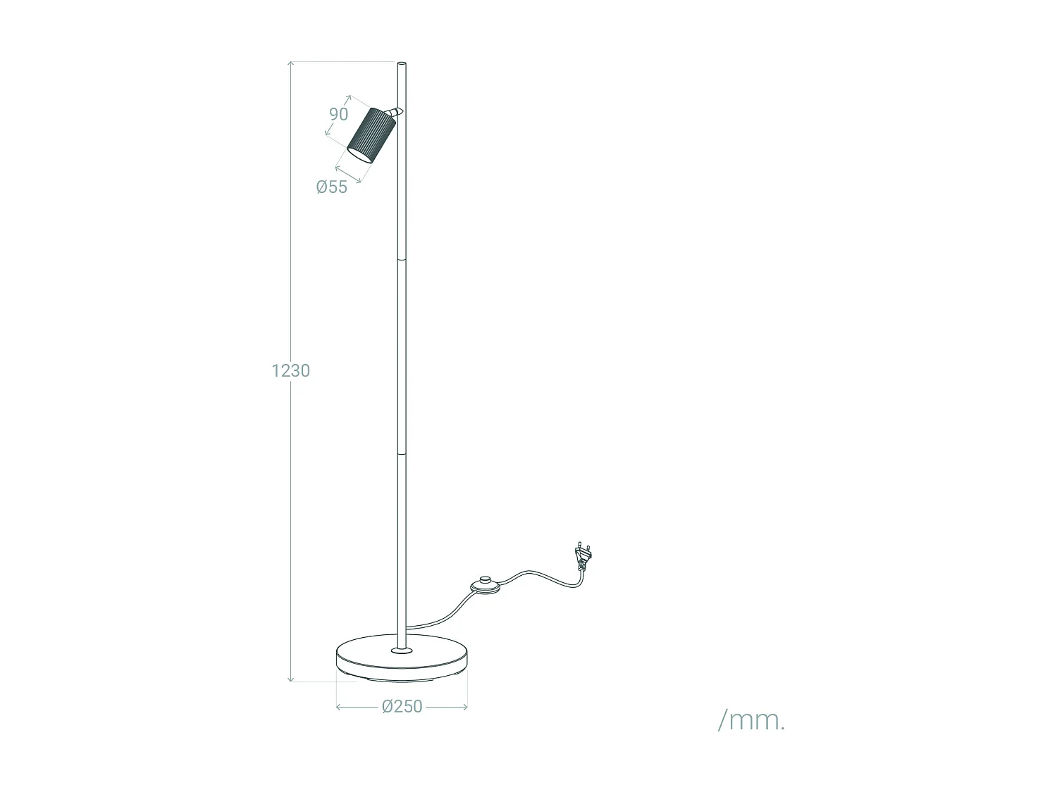 Lampadaire Aluminium Aritz Noir