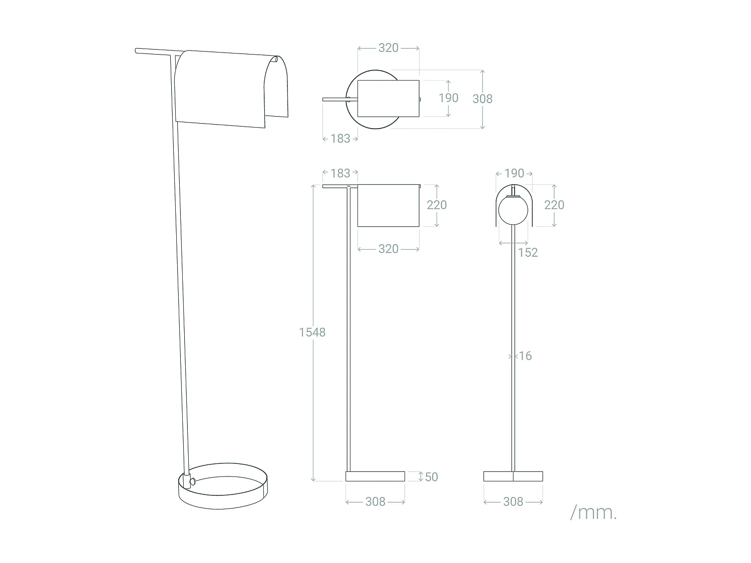 Lampadaire Métal Heswall Vert