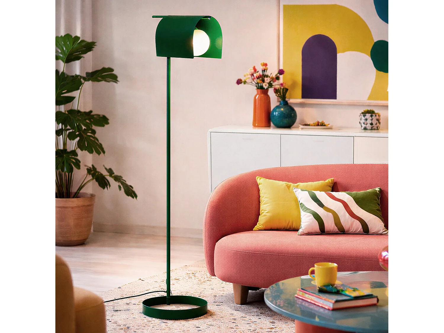 Lampada da Terra Metallo Heswall Verde