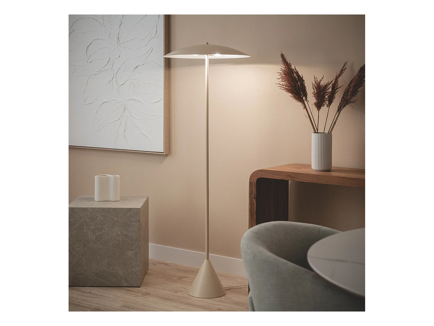 Lampadaire Métal Irmah Beige