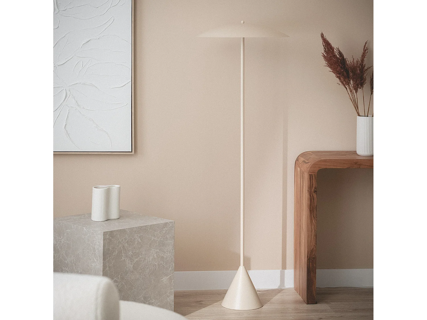Lampadaire Métal Irmah Beige