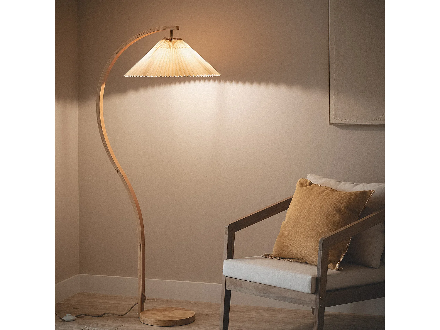 Lampadaire Bois Luanda Orange