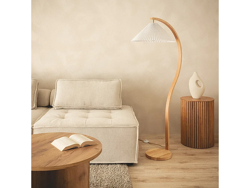 Lampadaire Bois Luanda Orange