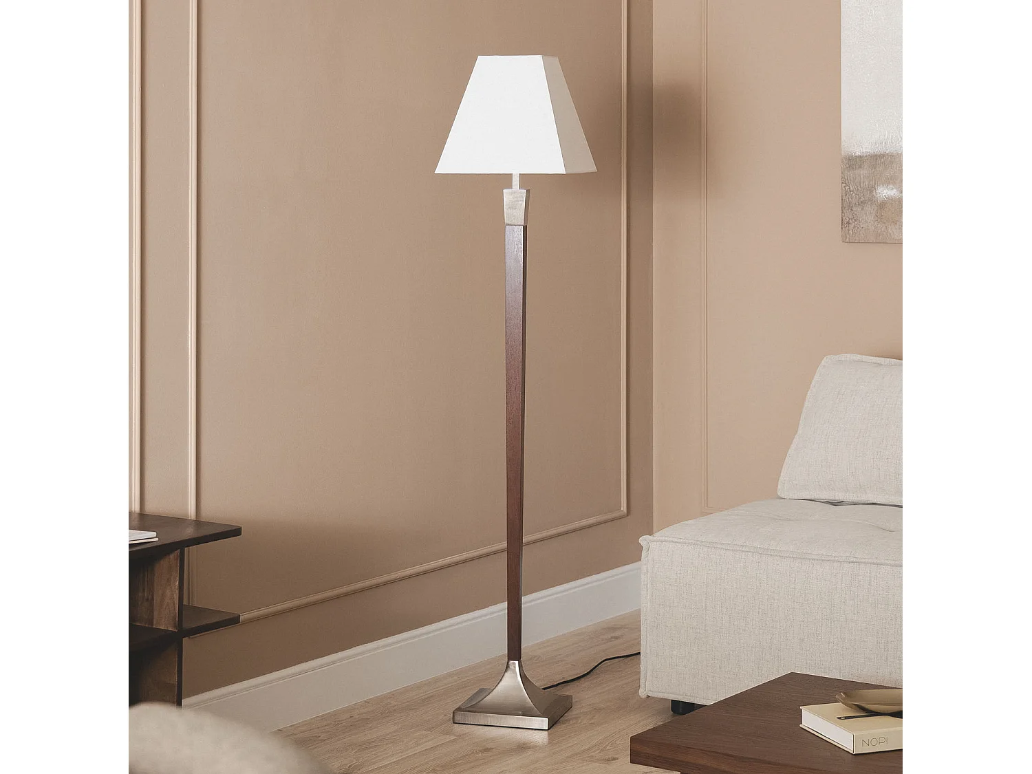 Lampada da Terra Metallo Lizza Piramis Bianco