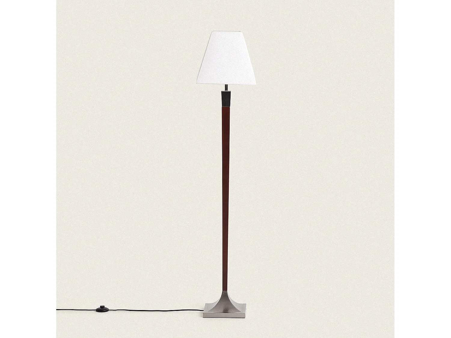 Lampadaire Bois et Métal Lizza Piramis Blanc