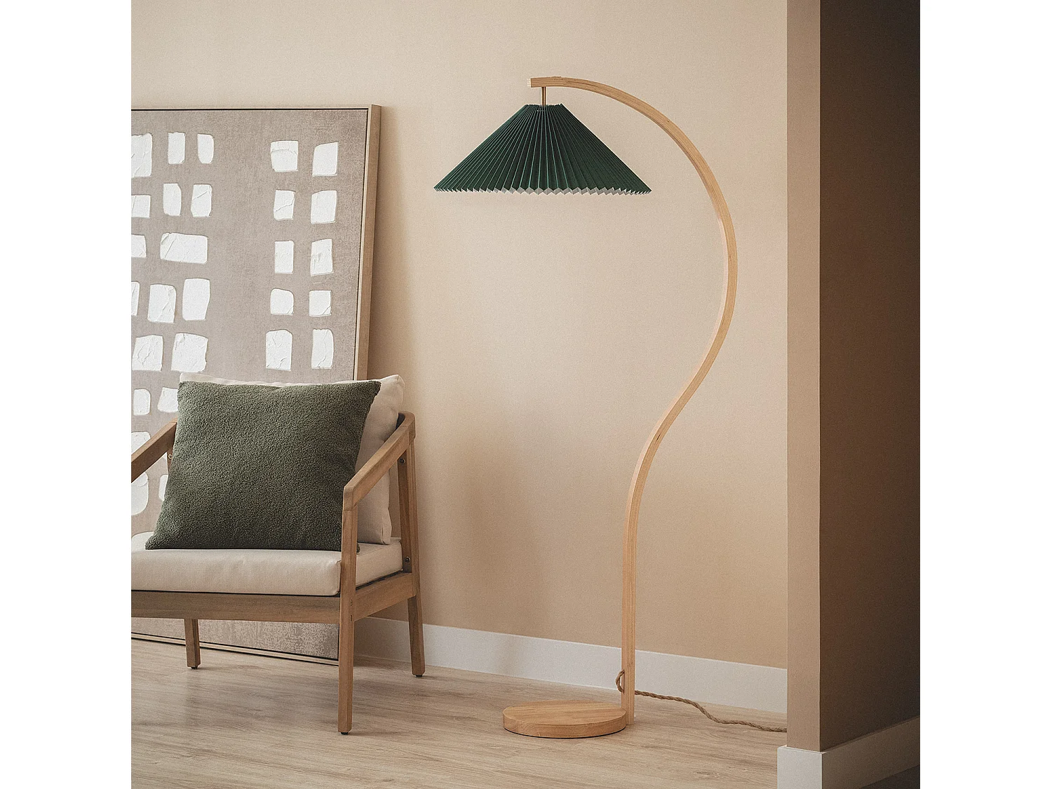 Lampadaire Bois Luanda Vert