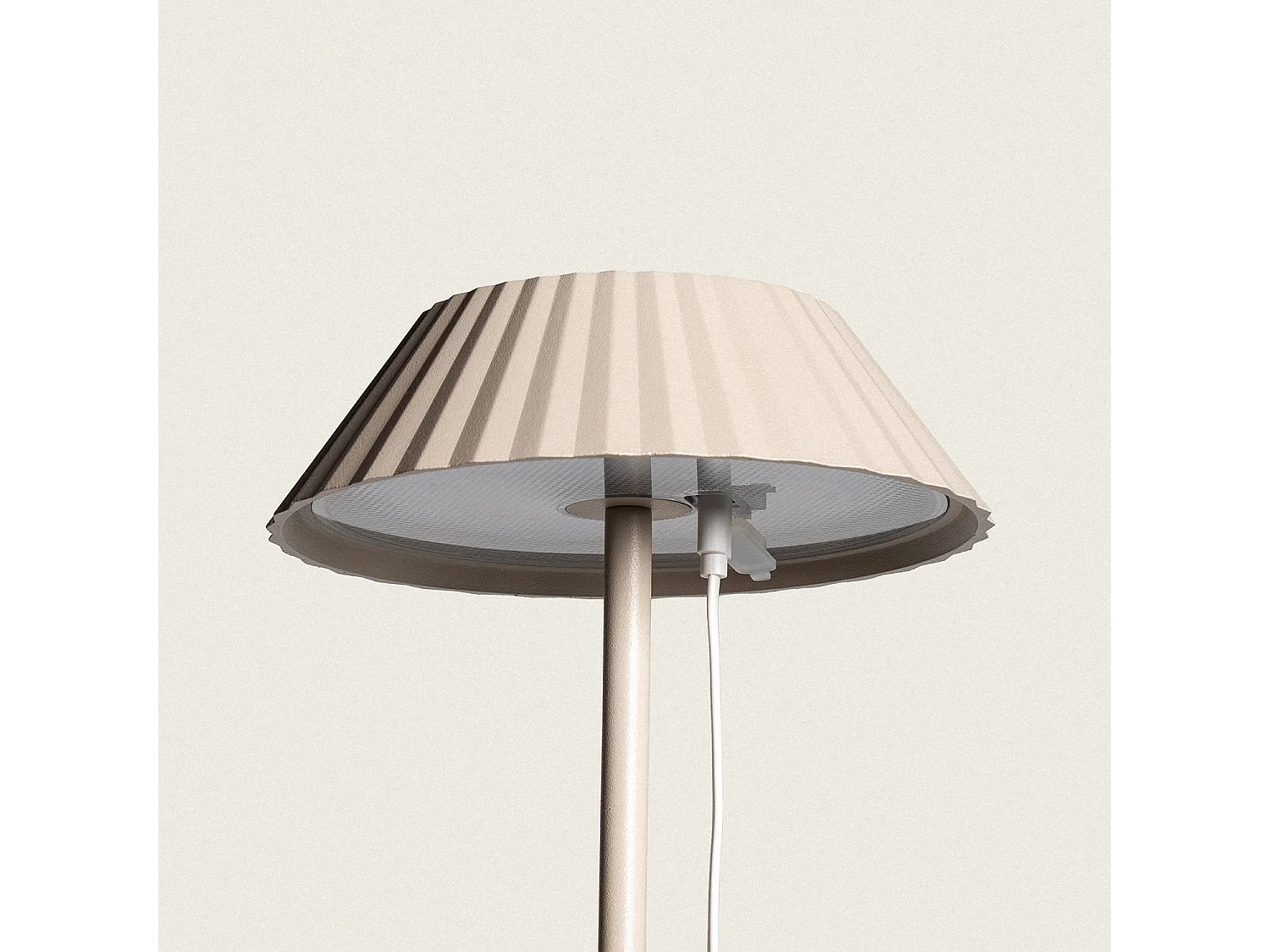 Lámpara de Pie LED Portátil Exterior con Batería USB Recargable Hoima Beige