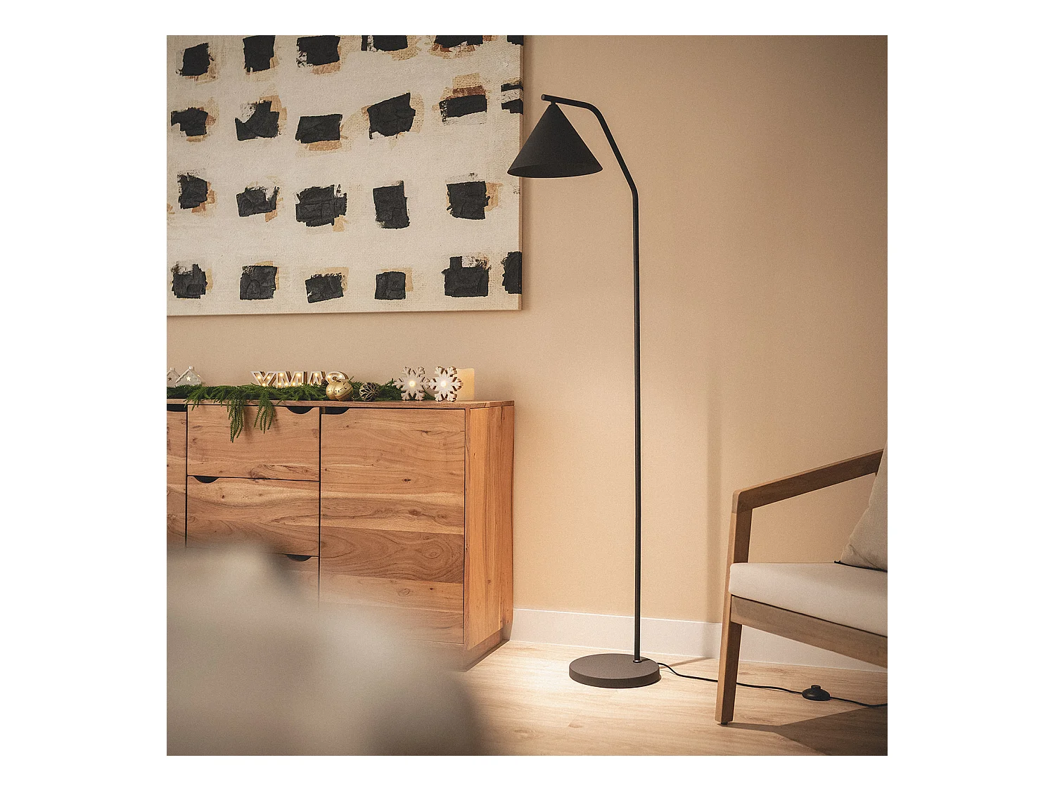 Lampadaire LED 8W Métal Elise Noir