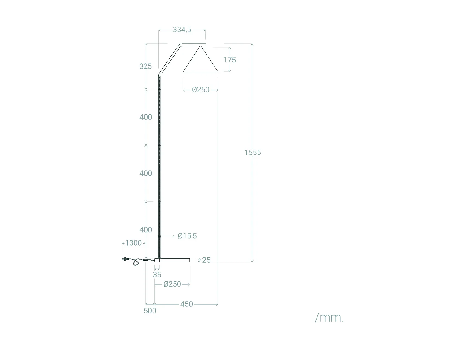 Lampadaire LED 8W Métal Elise Noir