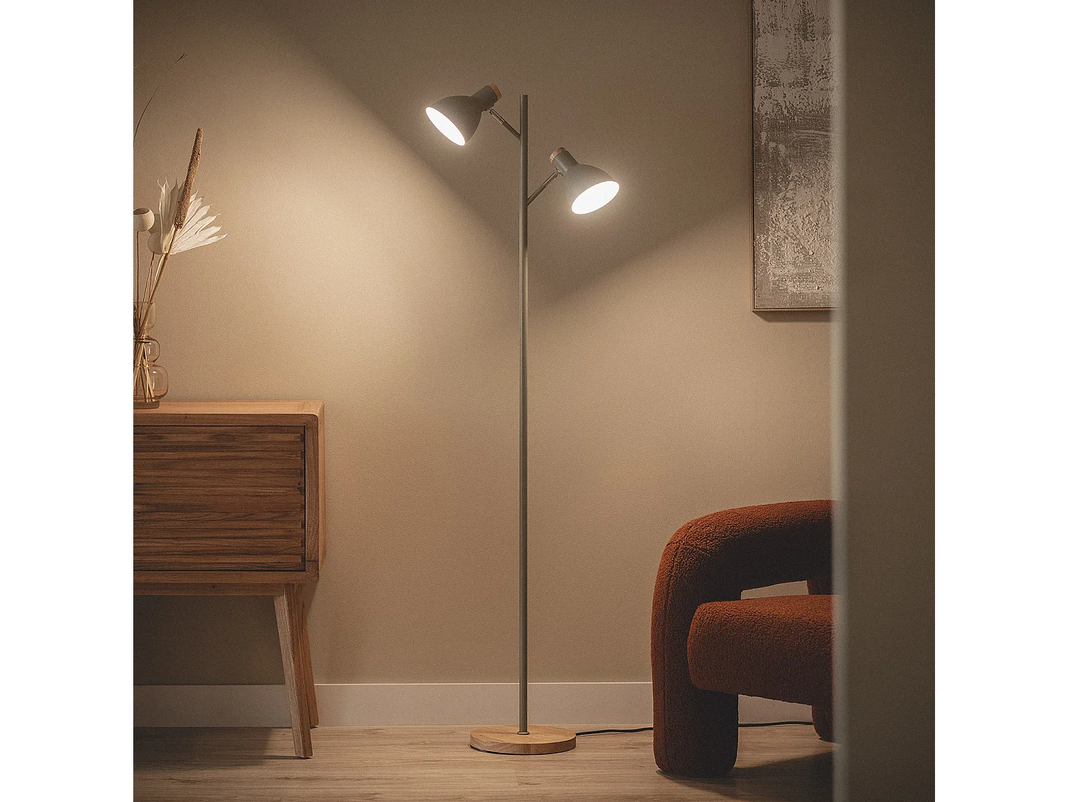 Lampada da Terra Metallo Luxo Verde Militare