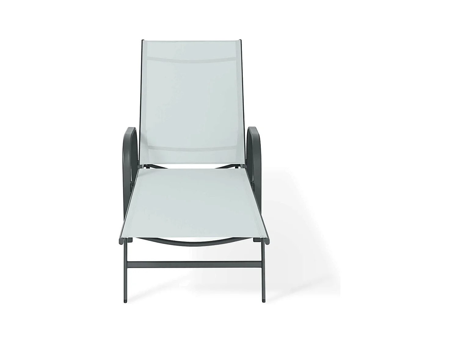 Sdraio Rebecca Mobili Darkin 95x195x69 Acciaio Poliestere Grigio Chiaro Antracite Moderno