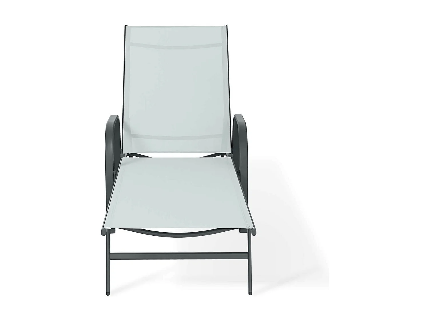 Chaise Longue Rebecca Mobili Darkin 95x195x69 Acier Polyester Gris Clair Anthracite Moderne