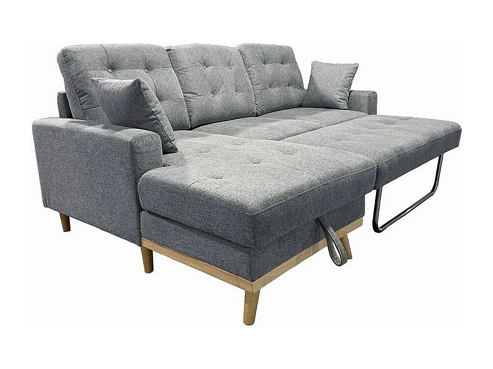 Sofa Cama Chaise Longue Nuria 230cm, Gris, Izquierdo