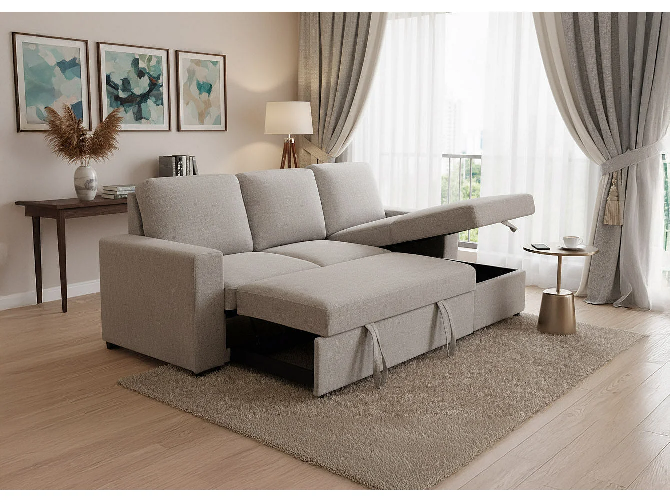 Sofa Cama Chaise Longue Luke 234cm Gris
