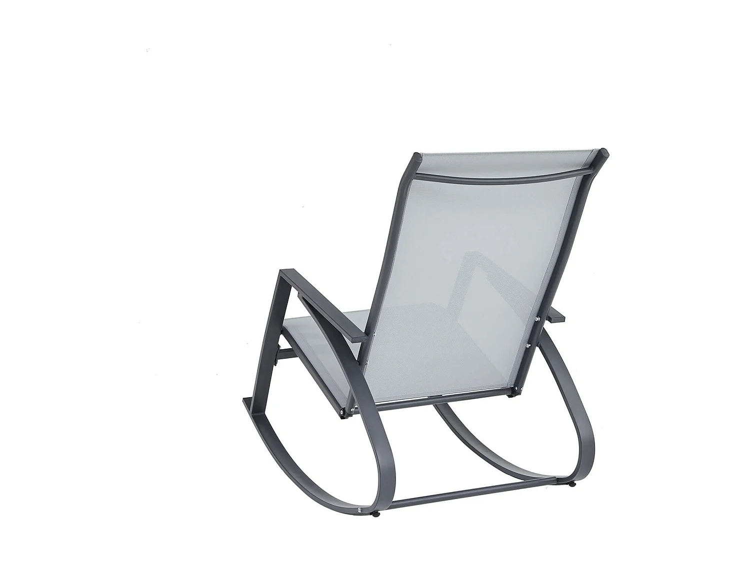 Sedia a Dondolo Rebecca Mobili Sadafuly 94x104x60 Acciaio Poliestere Grigio Chiaro Antracite Moderno