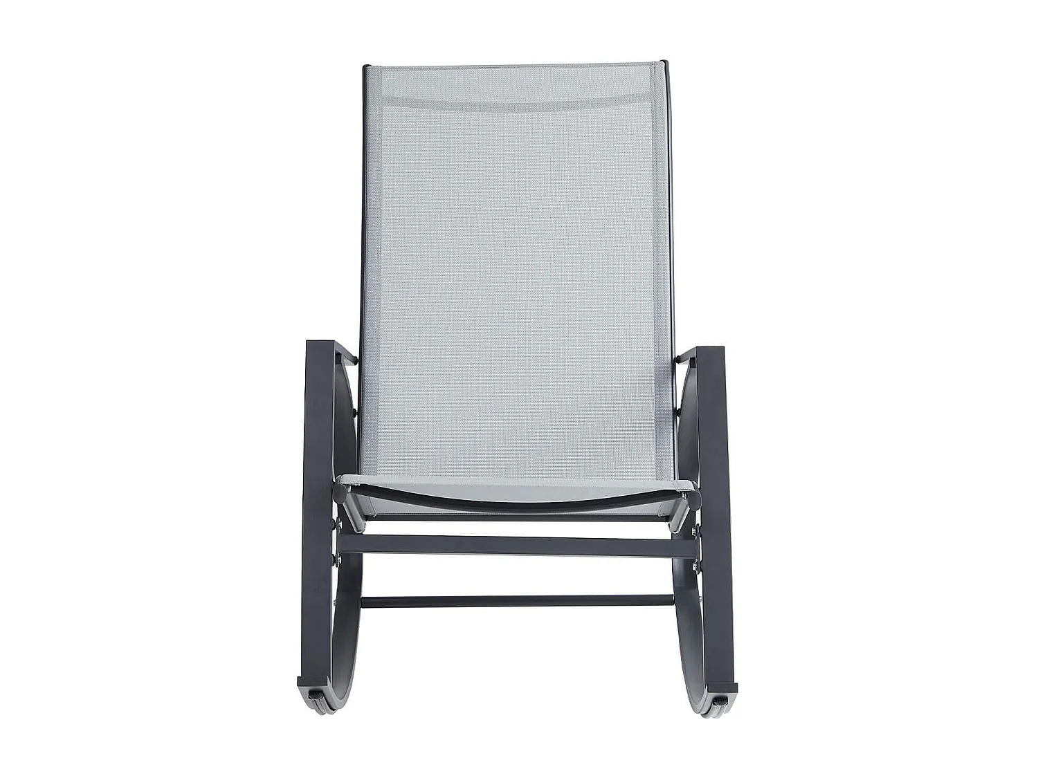 Sedia a Dondolo Rebecca Mobili Sadafuly 94x104x60 Acciaio Poliestere Grigio Chiaro Antracite Moderno