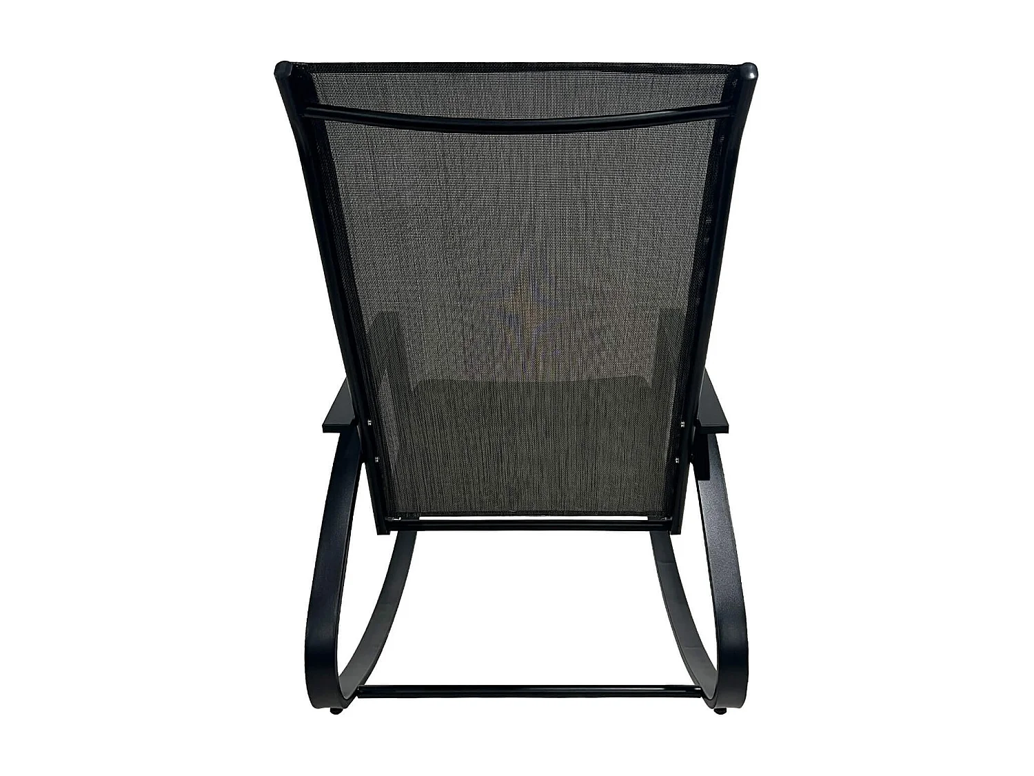 Sedia a Dondolo Rebecca Mobili Portakal 94x104x60 Acciaio Poliestere Grigio Scuro Nero Moderno