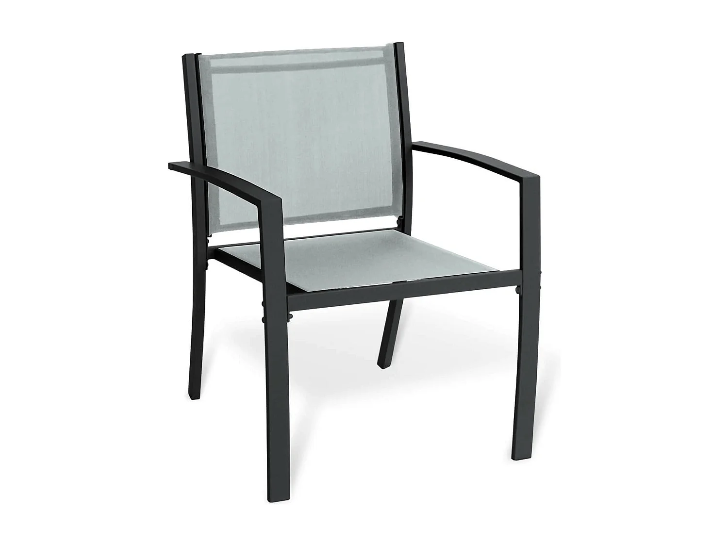 Salotto da Giardino Rebecca Mobili Rawal 75x110x58 Acciaio Poliestere Grigio Chiaro Antracite Moderno SET 4 pz