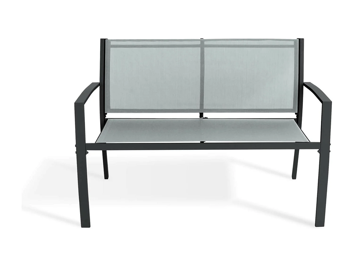 Salotto da Giardino Rebecca Mobili Rawal 75x110x58 Acciaio Poliestere Grigio Chiaro Antracite Moderno SET 4 pz