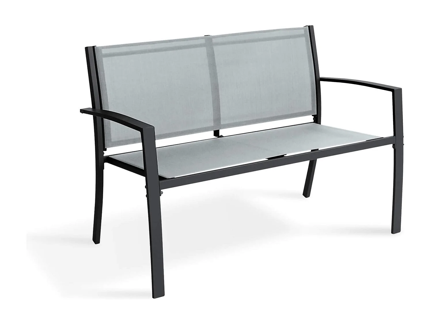 Salotto da Giardino Rebecca Mobili Rawal 75x110x58 Acciaio Poliestere Grigio Chiaro Antracite Moderno SET 4 pz