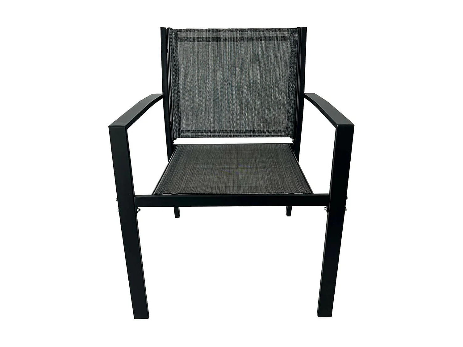 Salotto da Giardino Rebecca Mobili Achiote 75x110x58 Acciaio Poliestere Grigio Scuro Nero Moderno SET 4 pz