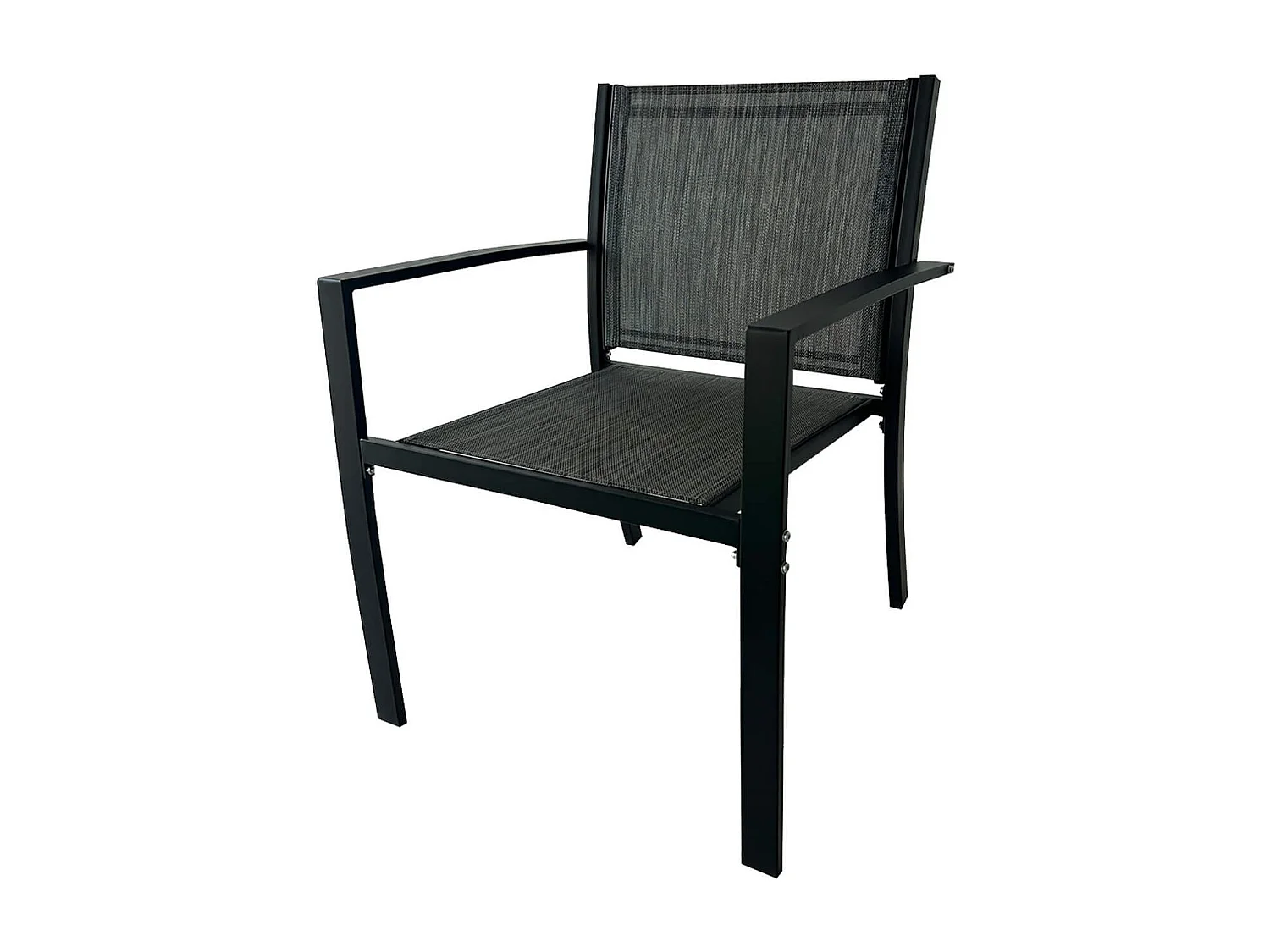 Salotto da Giardino Rebecca Mobili Achiote 75x110x58 Acciaio Poliestere Grigio Scuro Nero Moderno SET 4 pz
