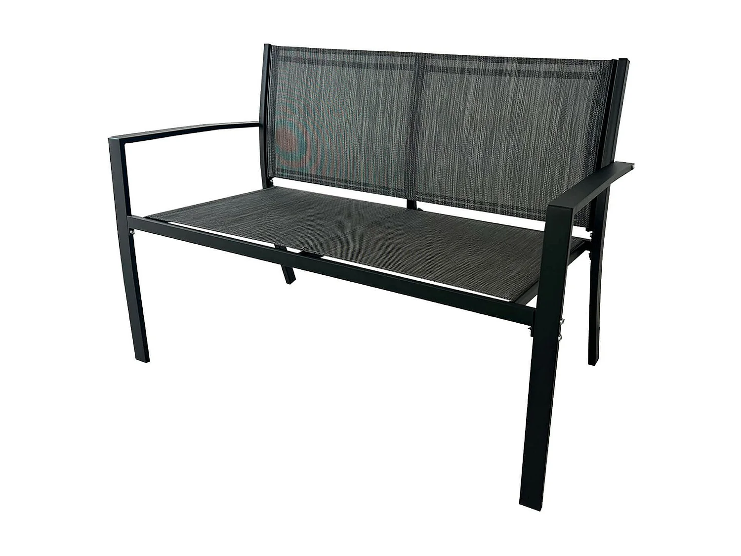 Salotto da Giardino Rebecca Mobili Achiote 75x110x58 Acciaio Poliestere Grigio Scuro Nero Moderno SET 4 pz