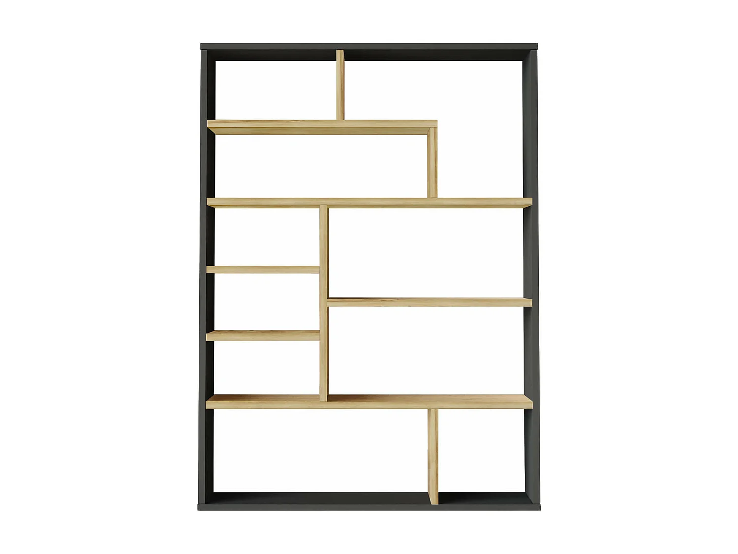 Bibliothèque Rebecca Mobili Farako 123,5x90x22 Panneau de particules Gris Foncé Marron Clair Moderne