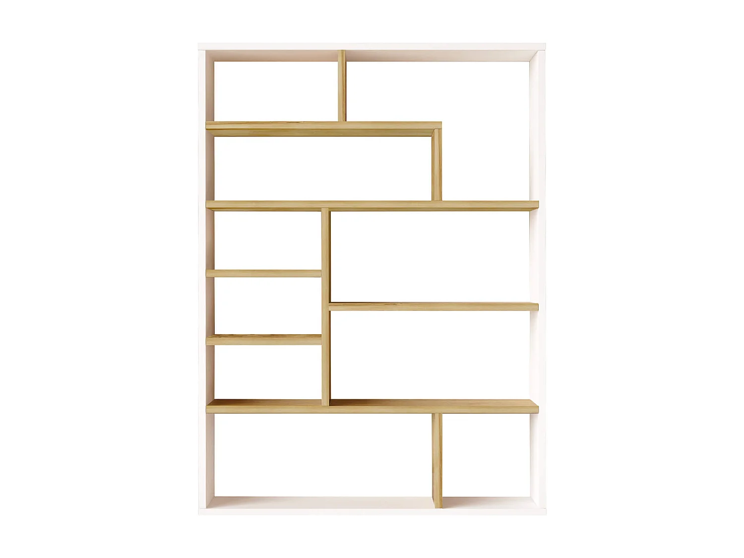 Bibliothèque Rebecca Mobili Laung 123,5x90x22 Panneau de particules Blanc Marron Clair Moderne