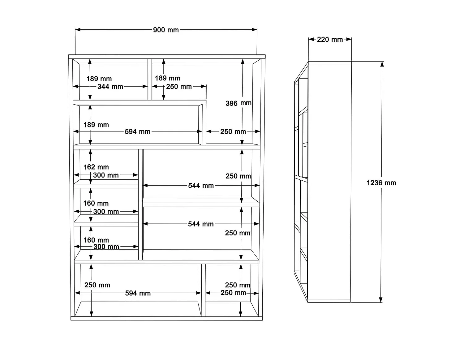 Estante Rebecca Mobili Laung 123,5x90x22 Aglomerado Branco Marrom Claro Moderno
