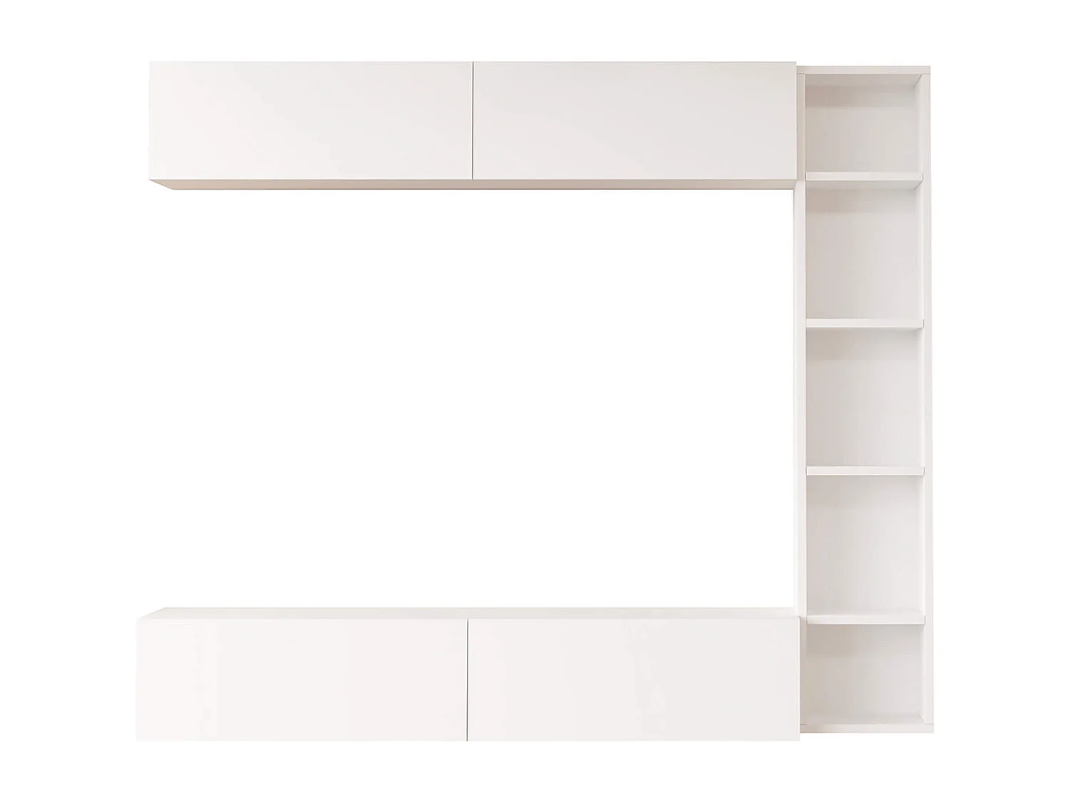 Parete Attrezzata Rebecca Mobili Kadab 143,5x169x26 Truciolato Bianco Moderno SET 3 pz