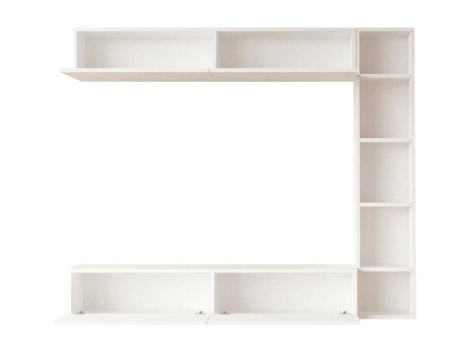 Parete Attrezzata Rebecca Mobili Kadab 143,5x169x26 Truciolato Bianco Moderno SET 3 pz