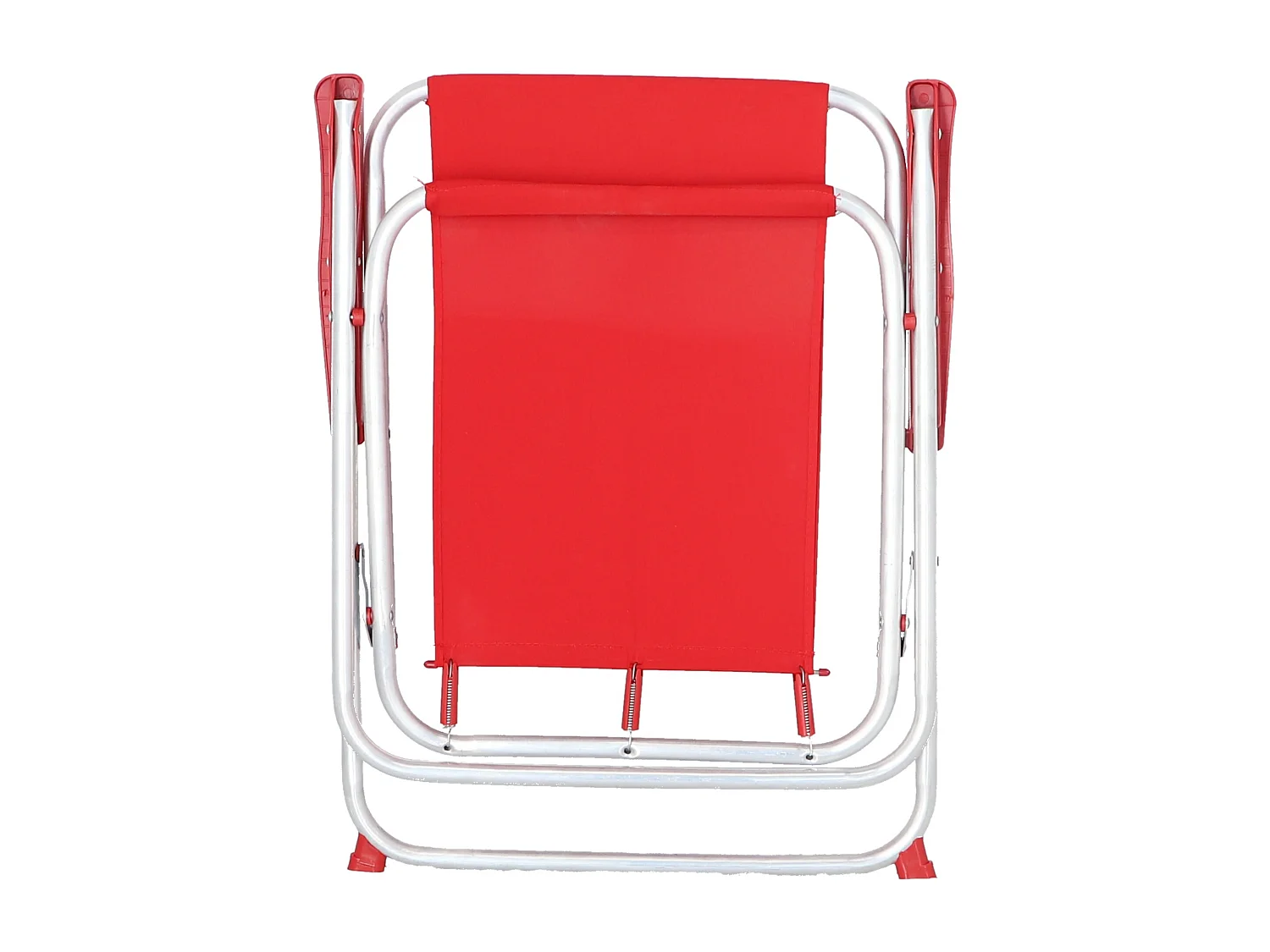 Well Home - Lot de 2 chaises de plage pliantes en métal rouge 44x44x74cm