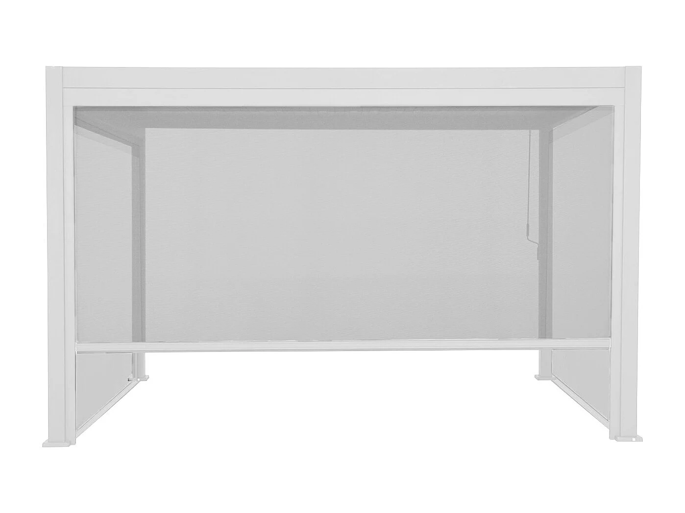 Pergola bioclimatique en aluminium. lames orientables 3x4m + 2 stores 3m + 1 store 4m TRIOMPHE blanc