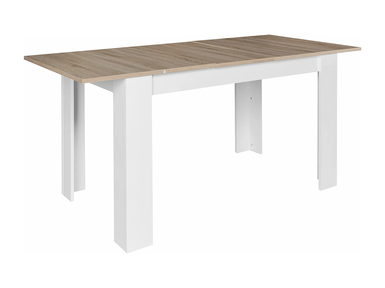Mesa Extensible de Comedor o Cocina Miramy 178cm, Blanco y Cambria